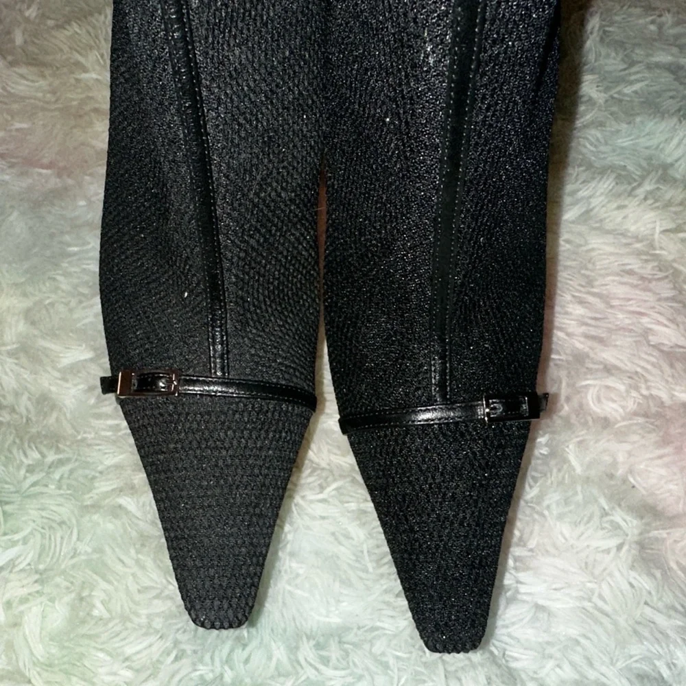 New SAINT LAURENT Aston Pointed Toe Sock Bootie In Black Size 38 - Picture 6 of 9